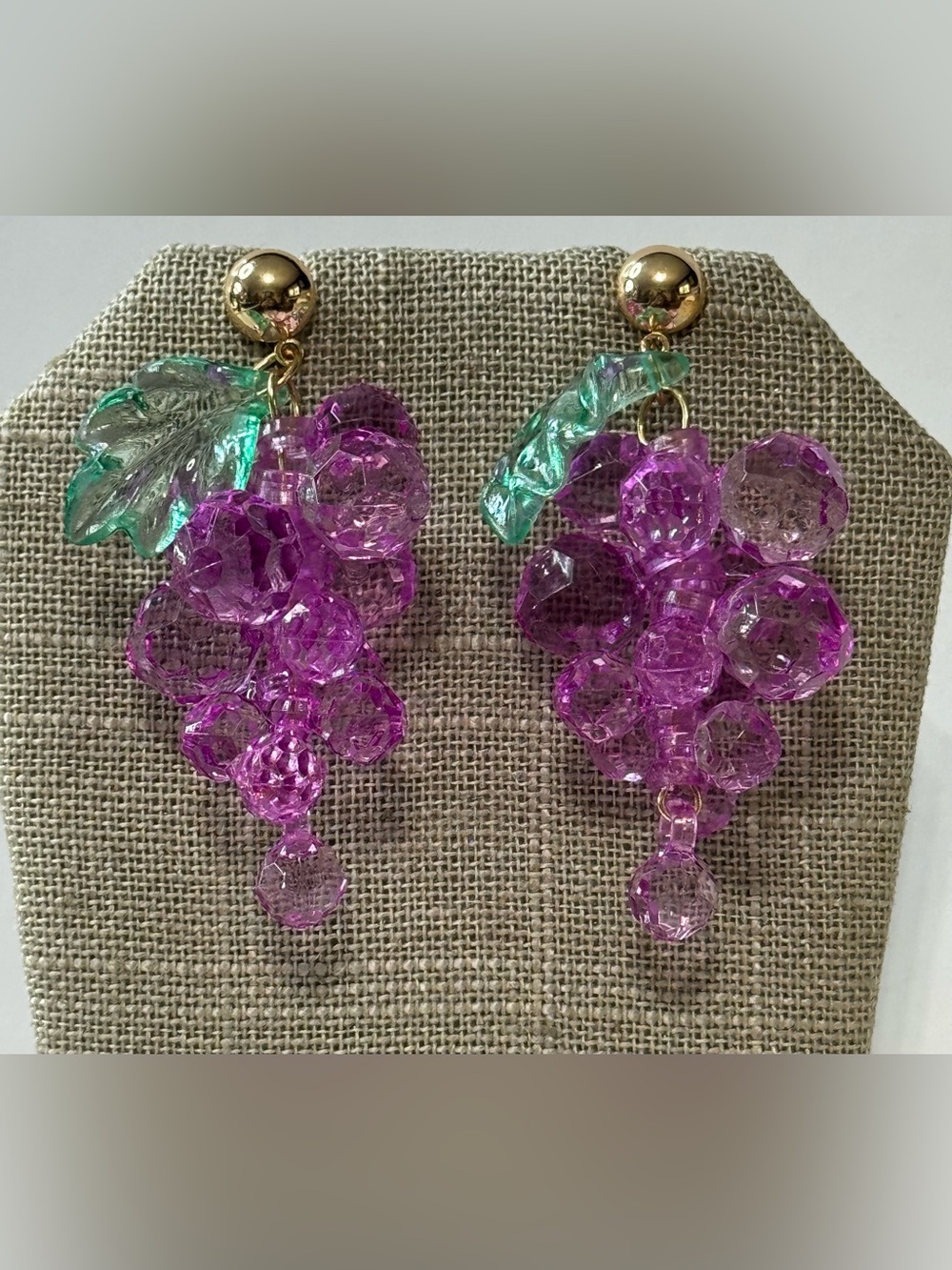 Grape Cluster Dangle Cha Cha beaded Earrings